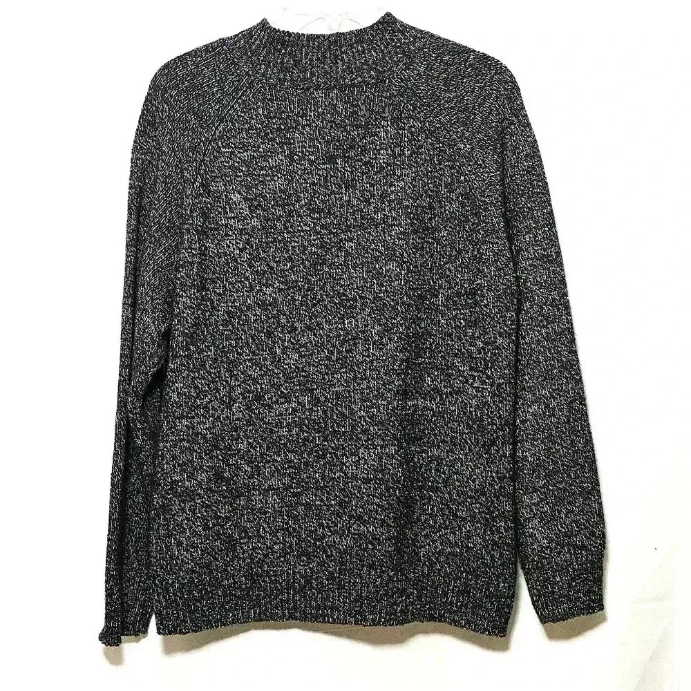 Rebecca Malone Womens Black White Acrylic Blend Mock Knit Sweater XL - Picture 6 of 8